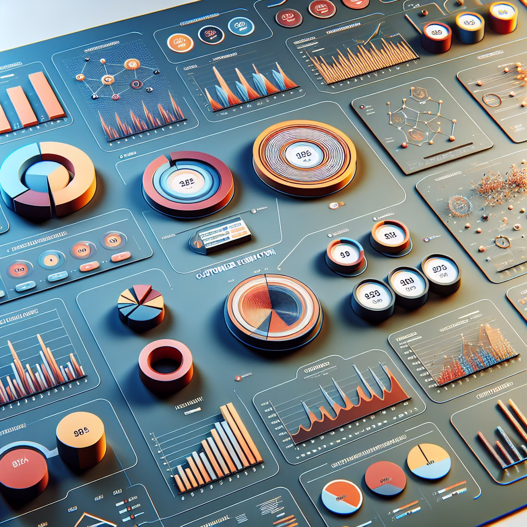 A detailed view of a CRM dashboard showing various charts and graphs representing customer segmentation and sales pipeline progress. The color scheme should be professional and easy to read, highlighting key metrics.