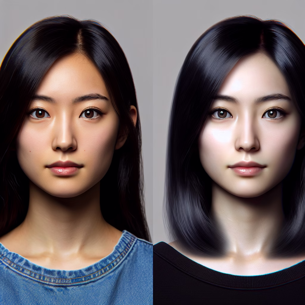 A side-by-side comparison of a real person and an AI-generated avatar, highlighting the realism achieved by Deepbrain AI.